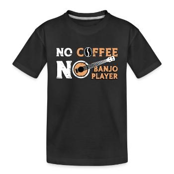 Joueur de banjo Pas de café Pas de musique folklorique Amateur de café - T-shirt bio Premium Enfant - noir - Devant