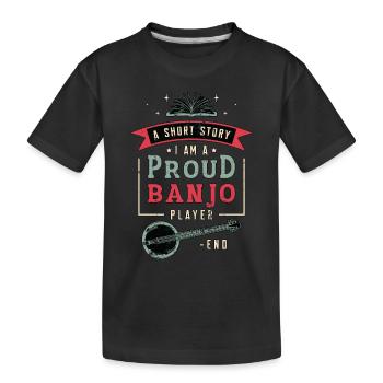 Joueur de banjo Une histoire courte Je suis un amateur de musique folklorique - T-shirt bio Premium Enfant - noir - Devant