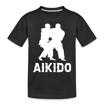 Aïkido - T-shirt bio Premium Enfant - noir - Devant