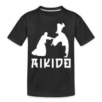 Aïkido - T-shirt bio Premium Enfant - noir - Devant