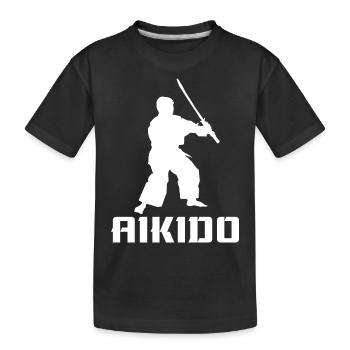 Aïkido - T-shirt bio Premium Enfant - noir - Devant