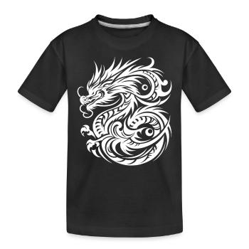 Dragon Tribal Tattoo Künstlerische Design-Inspiration - Kinder Premium Bio T-Shirt - Schwarz - Vorne
