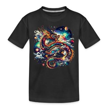 Art du Dragon Chinois Dragon Céleste - T-shirt bio Premium Enfant - noir - Devant