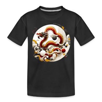 Art chinois du dragon - T-shirt bio Premium Enfant - noir - Devant
