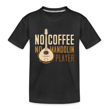 Joueur de mandoline Pas de café Musique folklorique Amateur de café - T-shirt bio Premium Enfant - noir - Devant