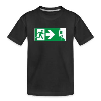 Notausgang Klettern Kletterer - Kinder Premium Bio T-Shirt - Schwarz - Vorne