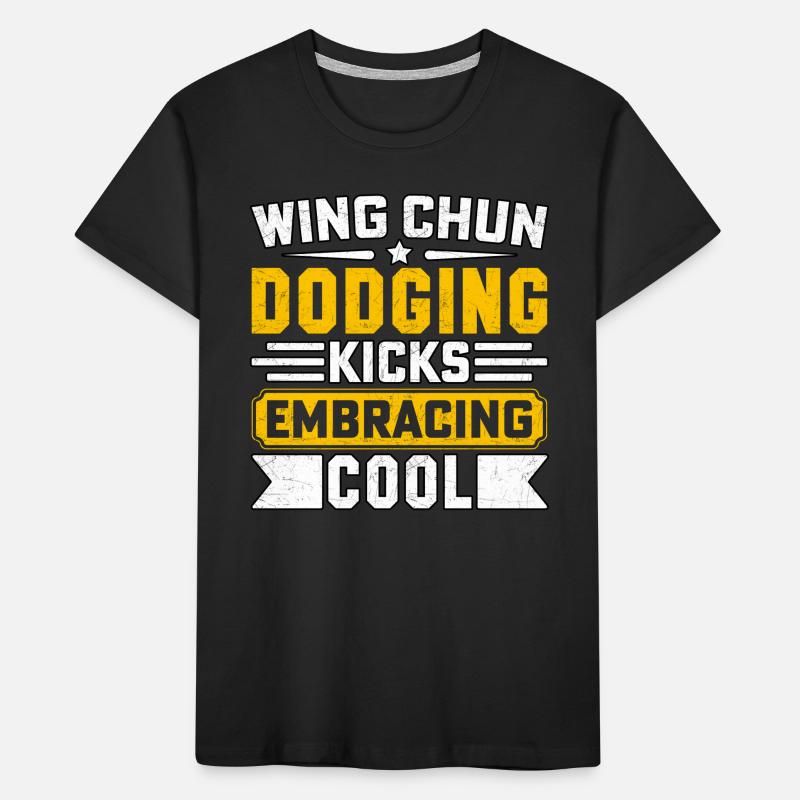 Wing Chun dodging kicks embracing cool Kids' Premium Organic T-Shirt