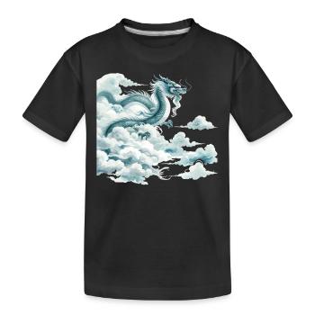 Drachenwolke Chinesischer Drache Aquarell Kunst - Kinder Premium Bio T-Shirt - Schwarz - Vorne