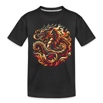 Dragon Feu Chinois Dragon Symbole du Zodiaque - T-shirt bio Premium Enfant - noir - Devant