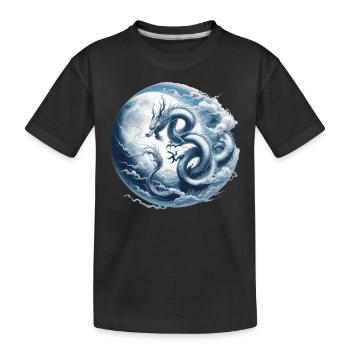 Dragon Moon Chinese Dragon Zodiac Symbol - Kids' Premium Organic T-Shirt - black - Front