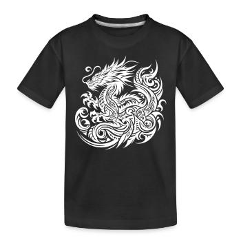 Dragon Tribal Tattoo Artistic Symbol Design - T-shirt bio Premium Enfant - noir - Devant