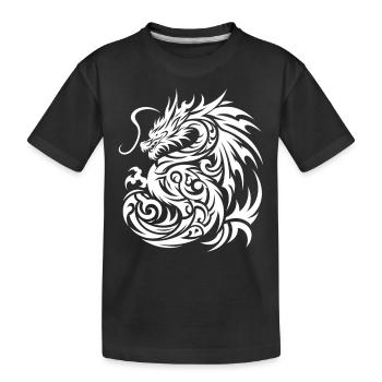 Dragon Tribal Tattoo Kunstvolles Design - Kinder Premium Bio T-Shirt - Schwarz - Vorne