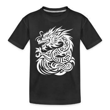 Dragon Tribal Tattoo Elegantes künstlerisches Design - Kinder Premium Bio T-Shirt - Schwarz - Vorne