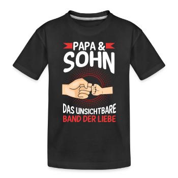 Papa Sohn Vater Familie Geschenk - Kinder Premium Bio T-Shirt - Schwarz - Vorne