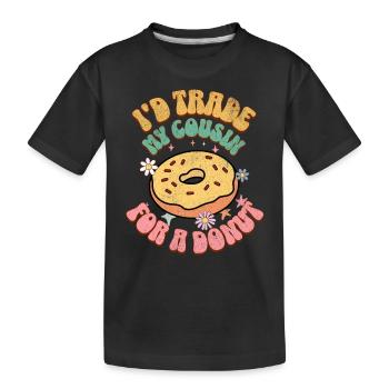 Donut - Kinder Premium Bio T-Shirt - Schwarz - Vorne