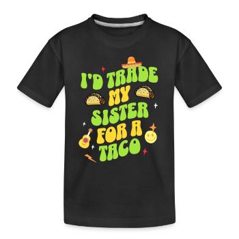 Taco - Kinder Premium Bio T-Shirt - Schwarz - Vorne