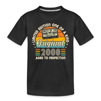 Legenden Geboren 2008 - Kinder Premium Bio T-Shirt - Schwarz - Vorne