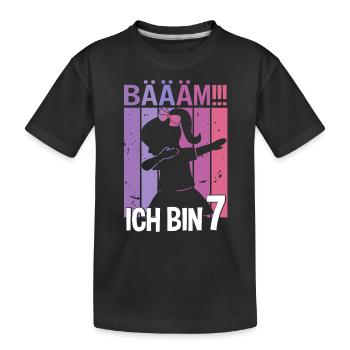 Mädchen Tanzen Bääm Ich bin 7 Jahre Dab Geburtstag - Kinder Premium Bio T-Shirt - Schwarz - Vorne
