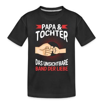 Papa Tochter Vater Familie Geschenk - Kinder Premium Bio T-Shirt - Schwarz - Vorne