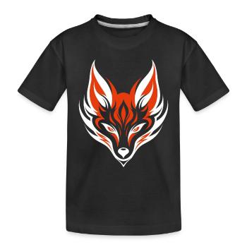 Kitsune Japanischer Little Fox Humor - Kinder Premium Bio T-Shirt - Schwarz - Vorne