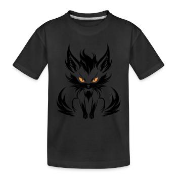 Kitsune Japanischer Little Fox Humor - Kinder Premium Bio T-Shirt - Schwarz - Vorne