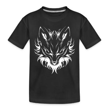 Kitsune Japanischer Little Fox Humor - Kinder Premium Bio T-Shirt - Schwarz - Vorne