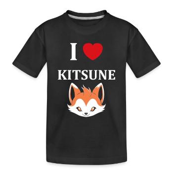 Kitsune Japanese Little Fox Humor - Kids' Premium Organic T-Shirt - black - Front