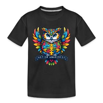 Autism Awareness puzzles piece - Kinder Premium Bio T-Shirt - Schwarz - Vorne