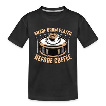 Joueur de caisse claire avant l’amateur de café Drumline - T-shirt bio Premium Enfant - noir - Devant