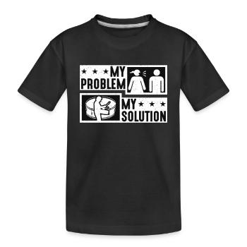 Joueur de caisse claire Mon problème Mon pictogramme Papa Maman - T-shirt bio Premium Enfant - noir - Devant