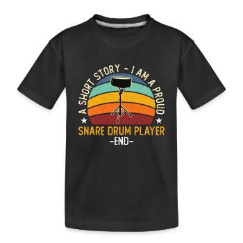 Joueur de caisse claire Une histoire courte Je suis batteur de caisse claire - T-shirt bio Premium Enfant - noir - Devant