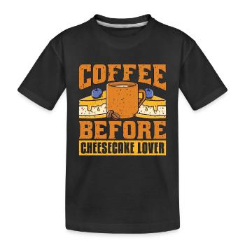 Amateur de gâteau au fromage Chef pâtissier Amateur de café - T-shirt bio Premium Enfant - noir - Devant
