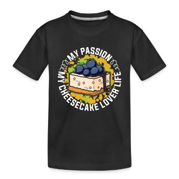 Amateur de gâteau au fromage Ma passion Mon gâteau au fromage Cuisson - T-shirt bio Premium Enfant - noir - Devant