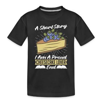 Amateur de gâteau au fromage Une histoire courte Je suis un amateur de gâteaux - T-shirt bio Premium Enfant - noir - Devant