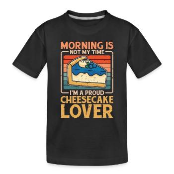 Le matin des amateurs de gâteaux au fromage n’est pas mon heure, je suis boulanger - T-shirt bio Premium Enfant - noir - Devant