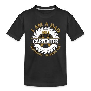 Carpentry Dad - Crafting Confidence Daily - Kids' Premium Organic T-Shirt - black - Front