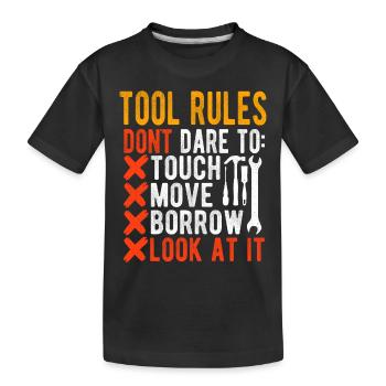 Règles de l’outil Charpentier Artisan du travail du bois - T-shirt bio Premium Enfant - noir - Devant
