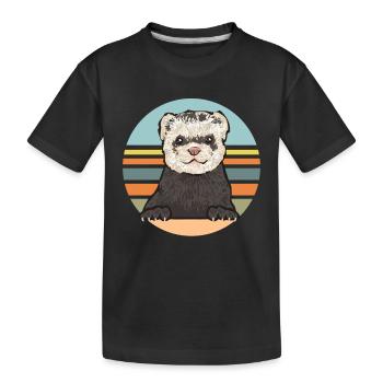 Furet, propriétaire de furet - T-shirt bio Premium Enfant - noir - Devant
