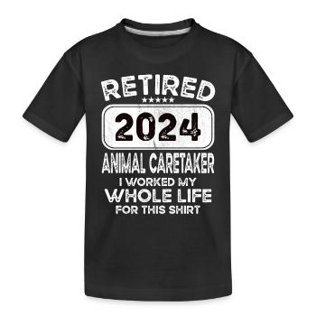 Gardien d’animaux à la retraite 2024 - T-shirt bio Premium Enfant - noir - Devant