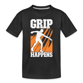 Discus thrower discus throw - Kids' Premium Organic T-Shirt - black - Front