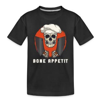 Fleischschneider Metzger Horror Skelett Gore - Kinder Premium Bio T-Shirt - Schwarz - Vorne