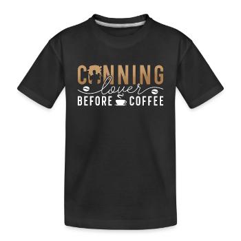 Amateur de mise en conserve avant le décapage du café Amateur de café - T-shirt bio Premium Enfant - noir - Devant