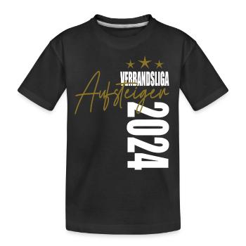 Meister Verbandsliga 2024 Aufstiegstrikot - Kinder Premium Bio T-Shirt - Schwarz - Vorne