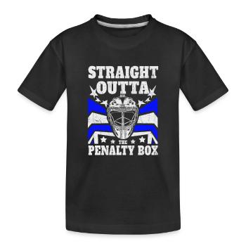 Eishockey Hockey - Straight Outta the Penalty Box - Kinder Premium Bio T-Shirt - Schwarz - Vorne