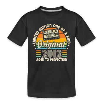 Legendäres Jahrgang 2012 - Kinder Premium Bio T-Shirt - Schwarz - Vorne