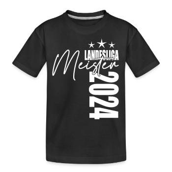Meister Landesliga 2024 Aufstiegstrikot - Kinder Premium Bio T-Shirt - Schwarz - Vorne