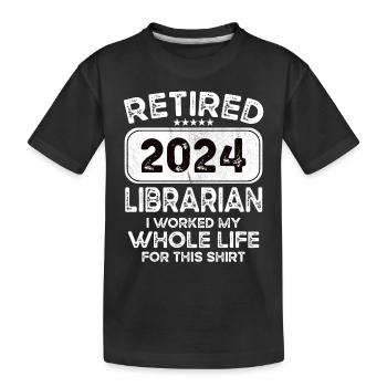 Bibliothécaire à la retraite 2024 - T-shirt bio Premium Enfant - noir - Devant