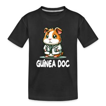 Doktor Meerschweinchen Guinea Doc - Kinder Premium Bio T-Shirt - Schwarz - Vorne