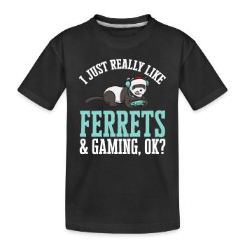 Frettchen Besitzer Frettchen - Kinder Premium Bio T-Shirt - Schwarz - Vorne