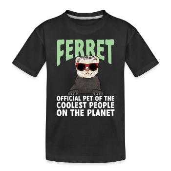 Furet, propriétaire de furet - T-shirt bio Premium Enfant - noir - Devant